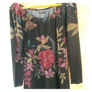 Floral print jersey tunic